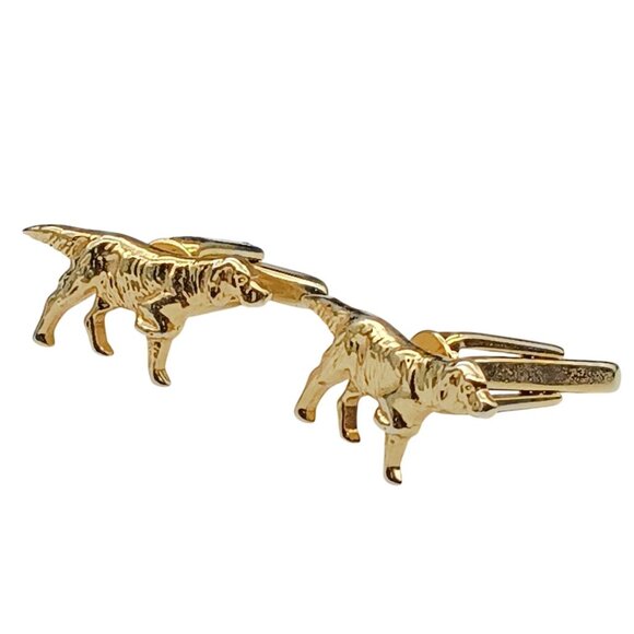 Vintage Hickok Gold Retriever Dog Cufflinks Hunting Dogs - Picture 2 of 3